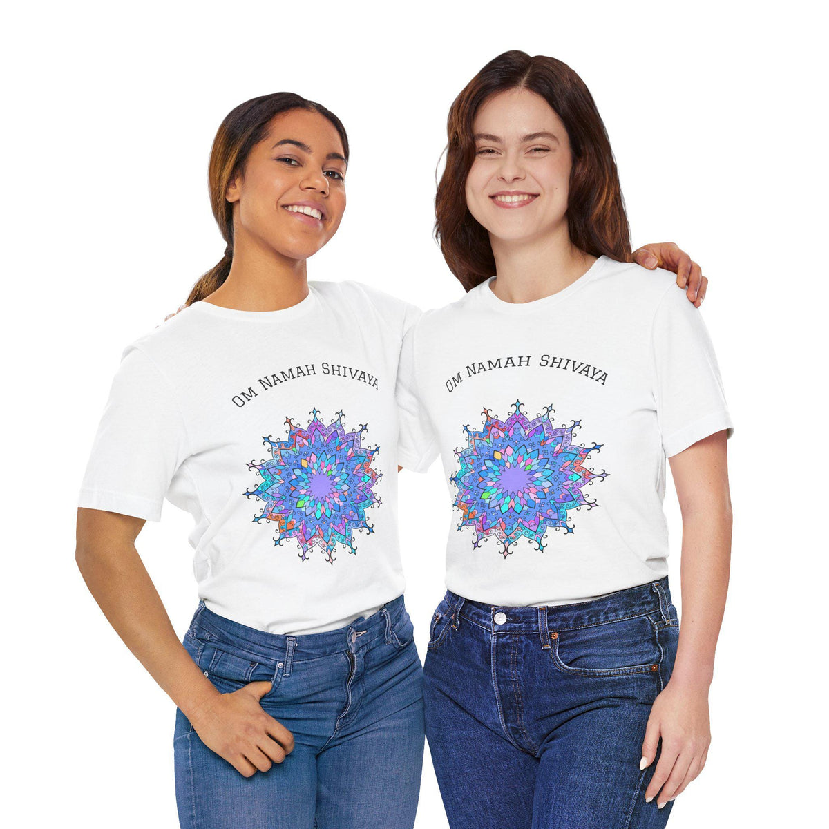 Blue Mandala Om Namah Shivaya T-Shirt, Spiritual Yoga Tee