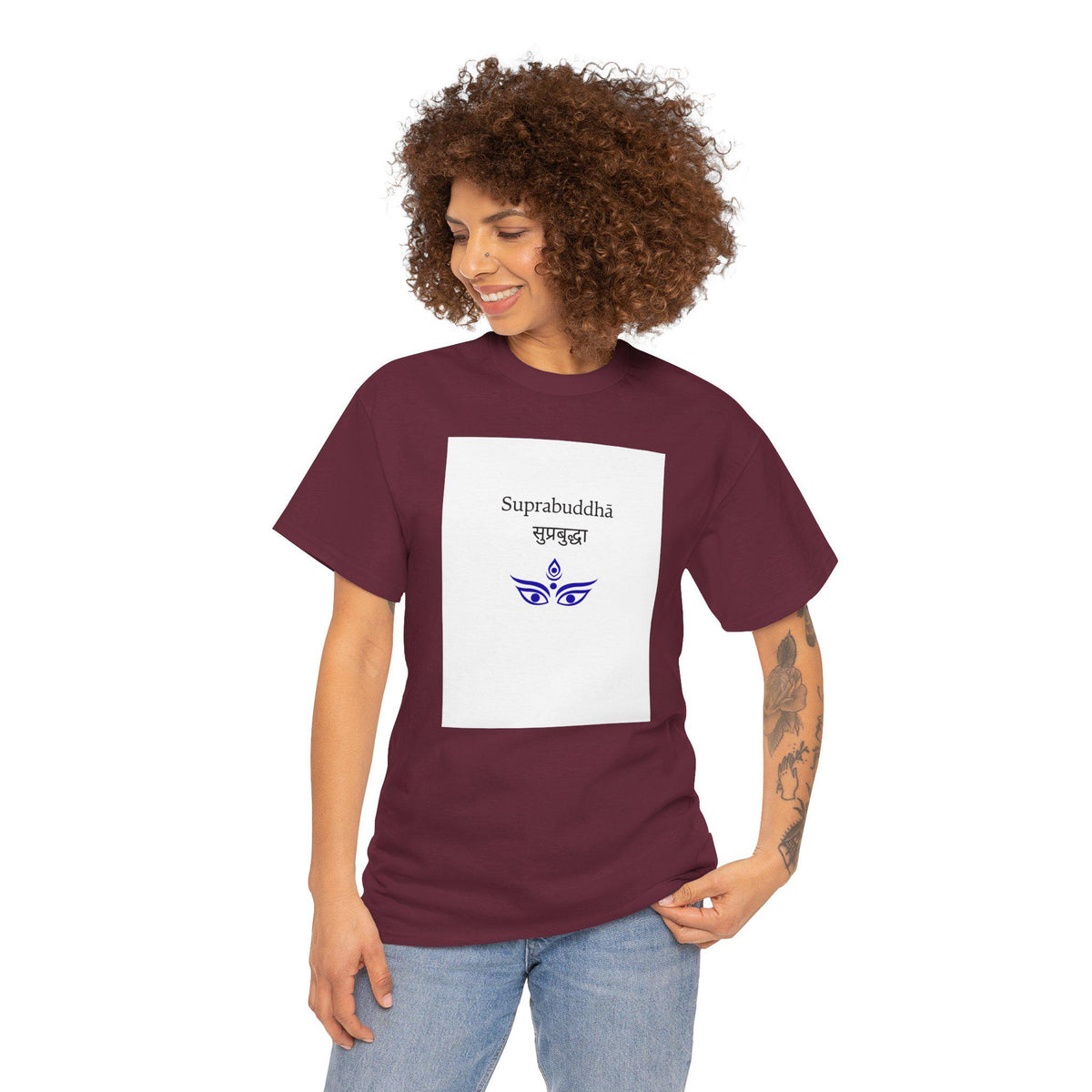 Suprabuddha Tee, Enlightened Meditation Shirt, Shaiva Tantra Unisex Top, Northern India Yoga Tshirt,
