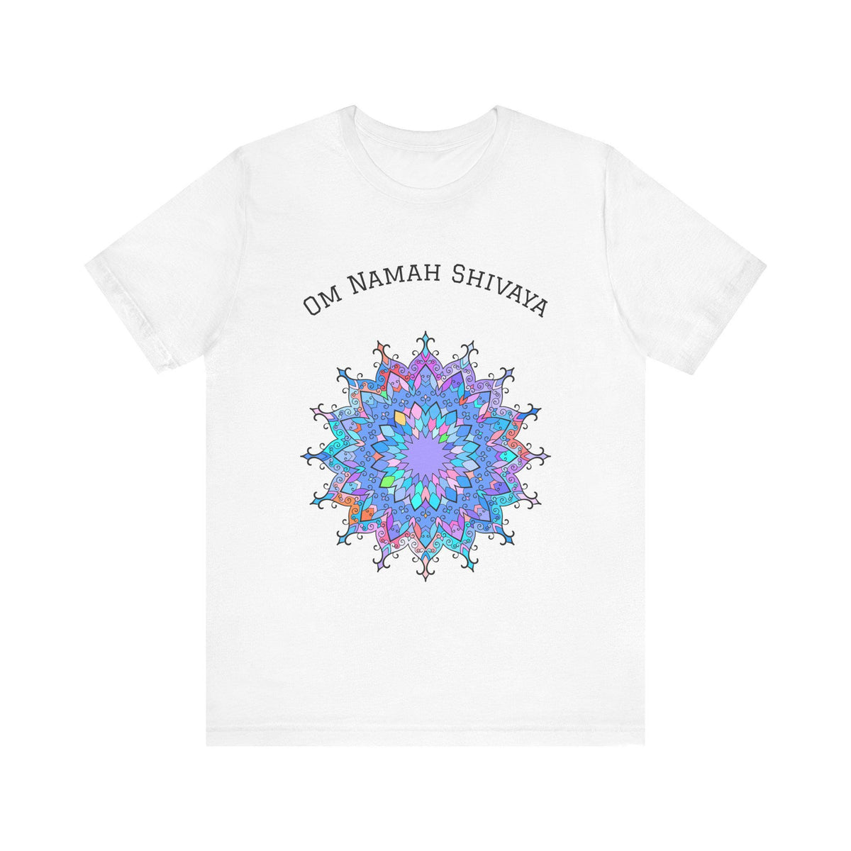 Blue Mandala Om Namah Shivaya T-Shirt, Spiritual Yoga Tee