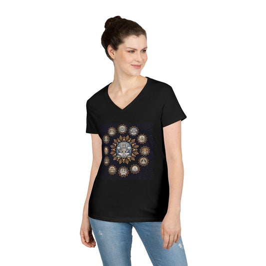 Para Devi V-Neck Tee, Supreme Goddess Mandala, Shakti Energy