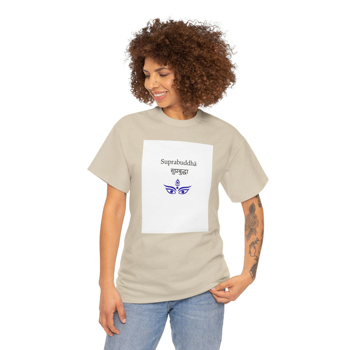 Suprabuddha Tee, Enlightened Meditation Shirt, Shaiva Tantra Unisex Top, Northern India Yoga Tshirt,