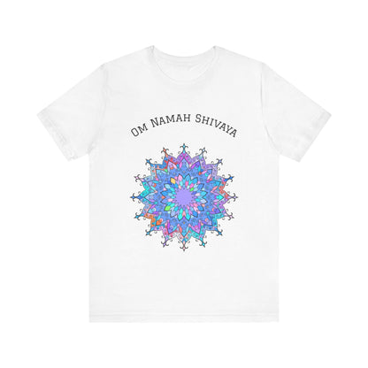 Blue Mandala Om Namah Shivaya T-Shirt, Spiritual Yoga Tee