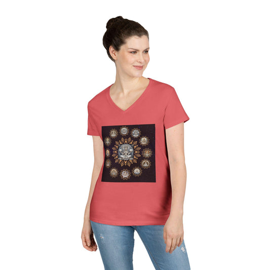 Para Devi V-Neck Tee, Supreme Goddess Mandala, Shakti Energy