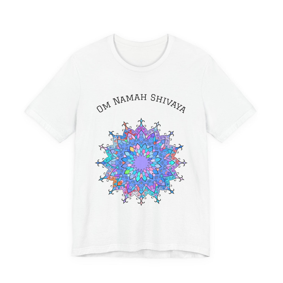 Blue Mandala Om Namah Shivaya T-Shirt, Spiritual Yoga Tee