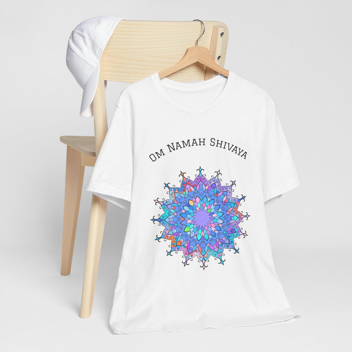 Blue Mandala Om Namah Shivaya T-Shirt, Spiritual Yoga Tee
