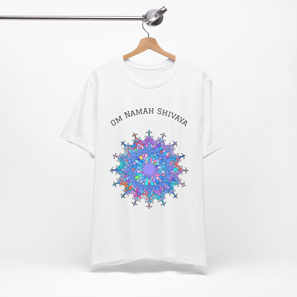 Blue Mandala Om Namah Shivaya T-Shirt, Spiritual Yoga Tee