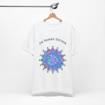 Blue Mandala Om Namah Shivaya T-Shirt, Spiritual Yoga Tee